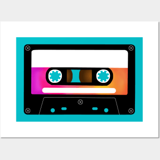 Neon 1980s Cassette Tape Posters and Art